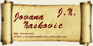 Jovana Nasković vizit kartica